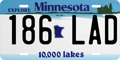 MN license plate 186LAD