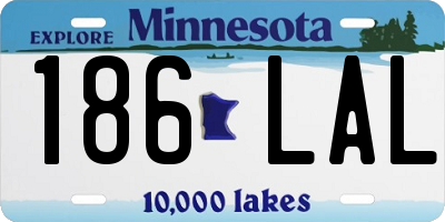 MN license plate 186LAL