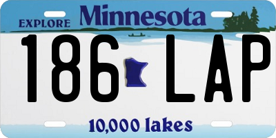 MN license plate 186LAP