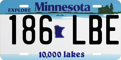 MN license plate 186LBE