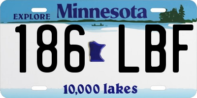 MN license plate 186LBF