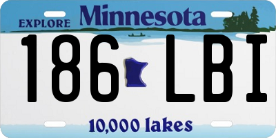 MN license plate 186LBI