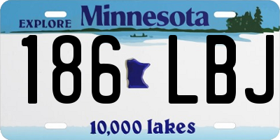 MN license plate 186LBJ