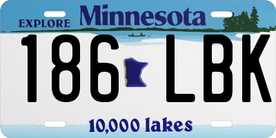 MN license plate 186LBK