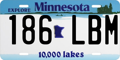 MN license plate 186LBM