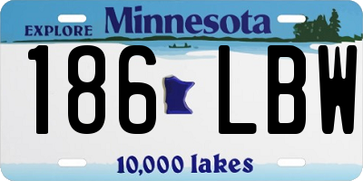 MN license plate 186LBW