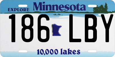MN license plate 186LBY
