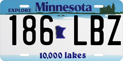 MN license plate 186LBZ
