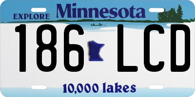 MN license plate 186LCD