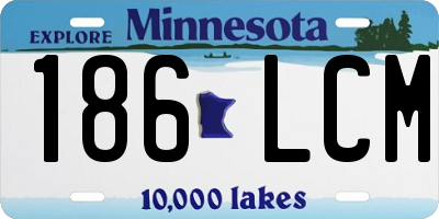 MN license plate 186LCM