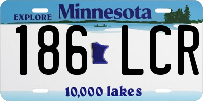 MN license plate 186LCR