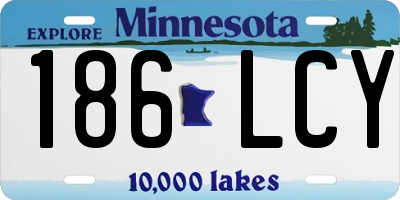 MN license plate 186LCY