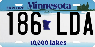 MN license plate 186LDA