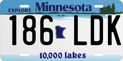 MN license plate 186LDK
