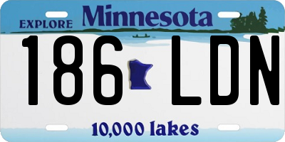 MN license plate 186LDN