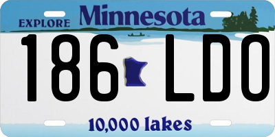 MN license plate 186LDO