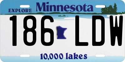 MN license plate 186LDW