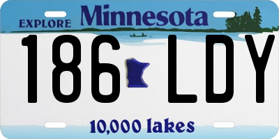 MN license plate 186LDY