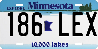 MN license plate 186LEX