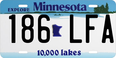 MN license plate 186LFA