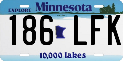 MN license plate 186LFK