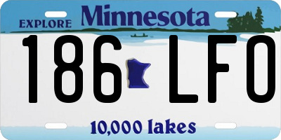 MN license plate 186LFO