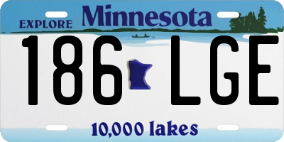 MN license plate 186LGE