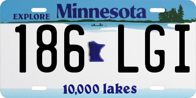 MN license plate 186LGI