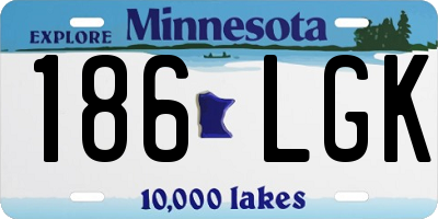 MN license plate 186LGK