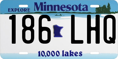 MN license plate 186LHQ