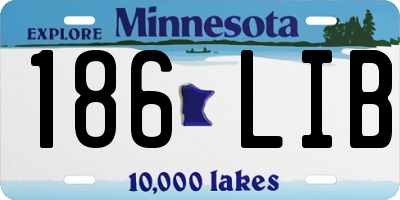 MN license plate 186LIB