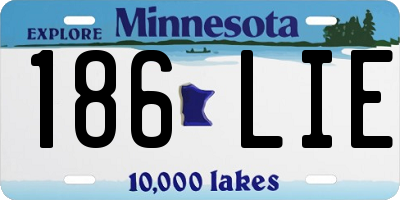 MN license plate 186LIE