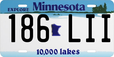 MN license plate 186LII
