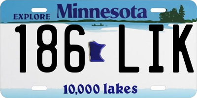 MN license plate 186LIK