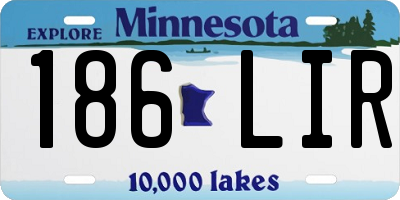 MN license plate 186LIR