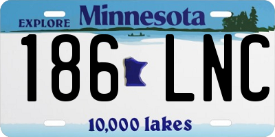 MN license plate 186LNC
