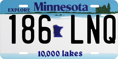 MN license plate 186LNQ