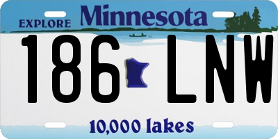 MN license plate 186LNW