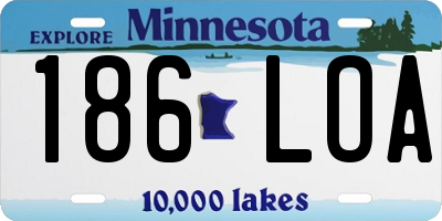 MN license plate 186LOA