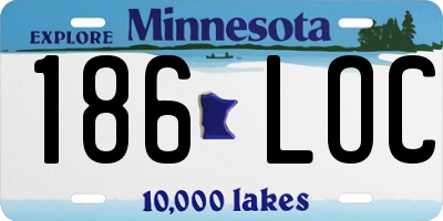 MN license plate 186LOC