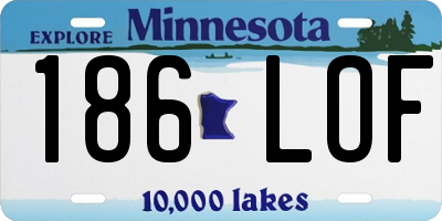 MN license plate 186LOF