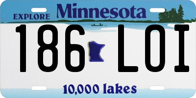 MN license plate 186LOI