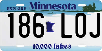 MN license plate 186LOJ