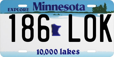 MN license plate 186LOK