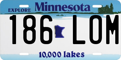 MN license plate 186LOM