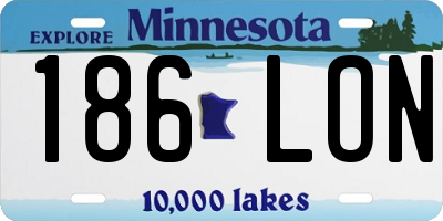 MN license plate 186LON