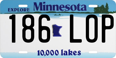 MN license plate 186LOP