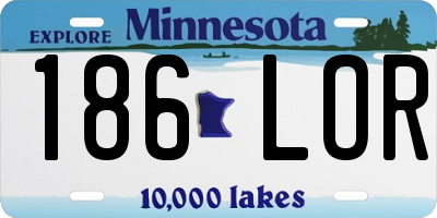MN license plate 186LOR