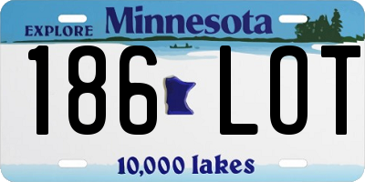 MN license plate 186LOT