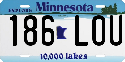 MN license plate 186LOU
